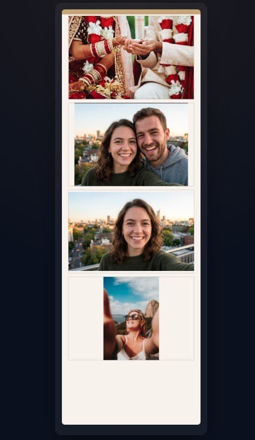 Event photo strips and guest gallery moments