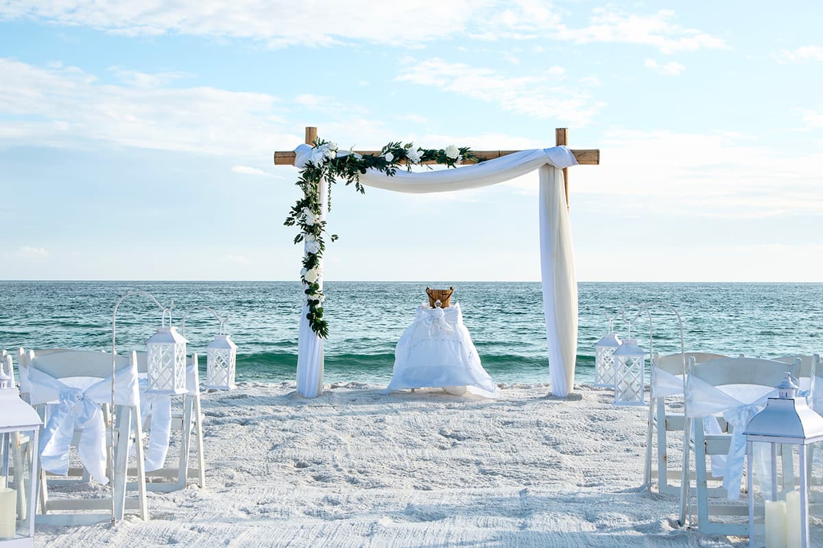 Beach wedding ceremony