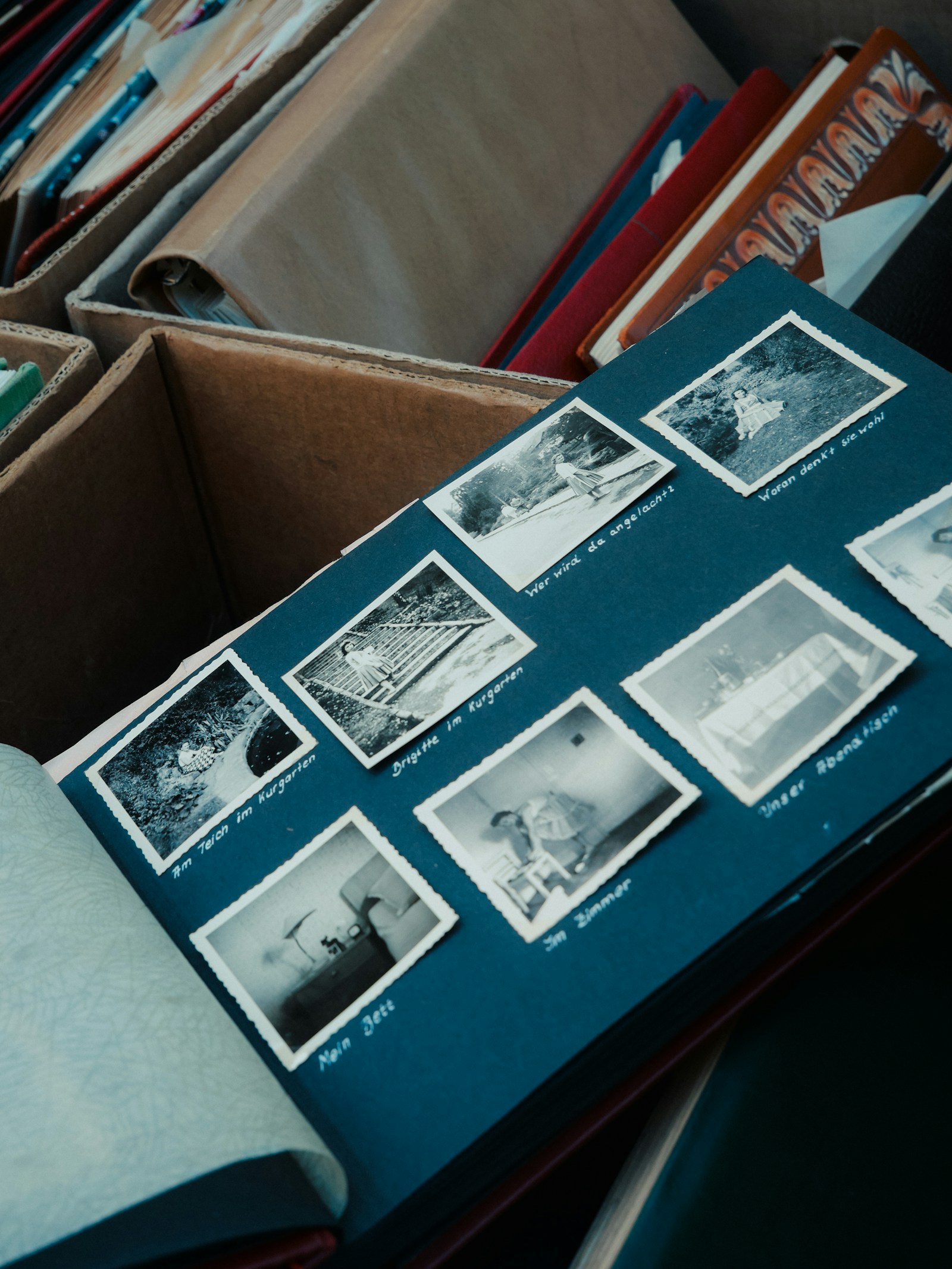 A scrapbook filled with photographs and handwritten memories