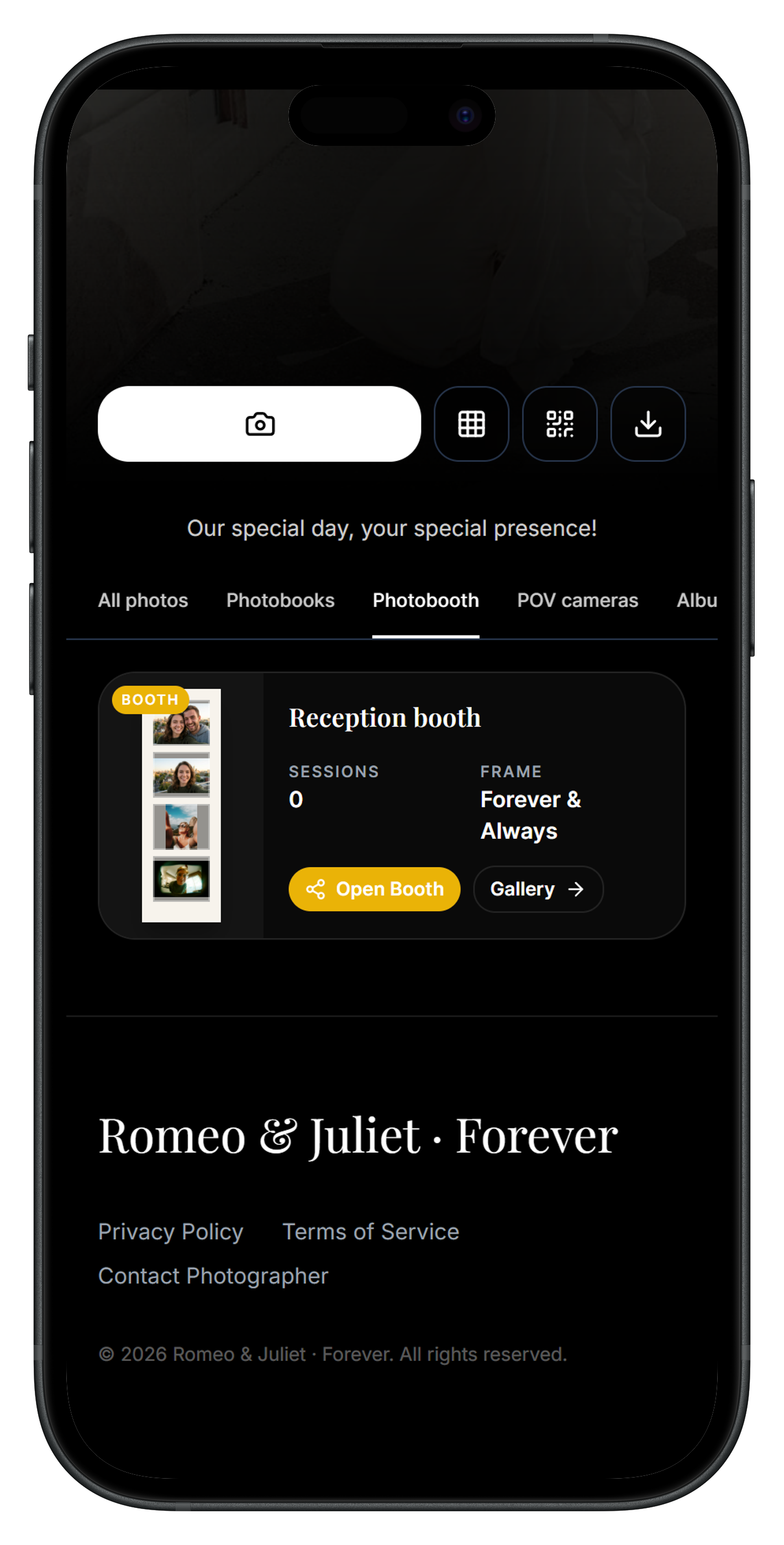 Event photobooth on mobile