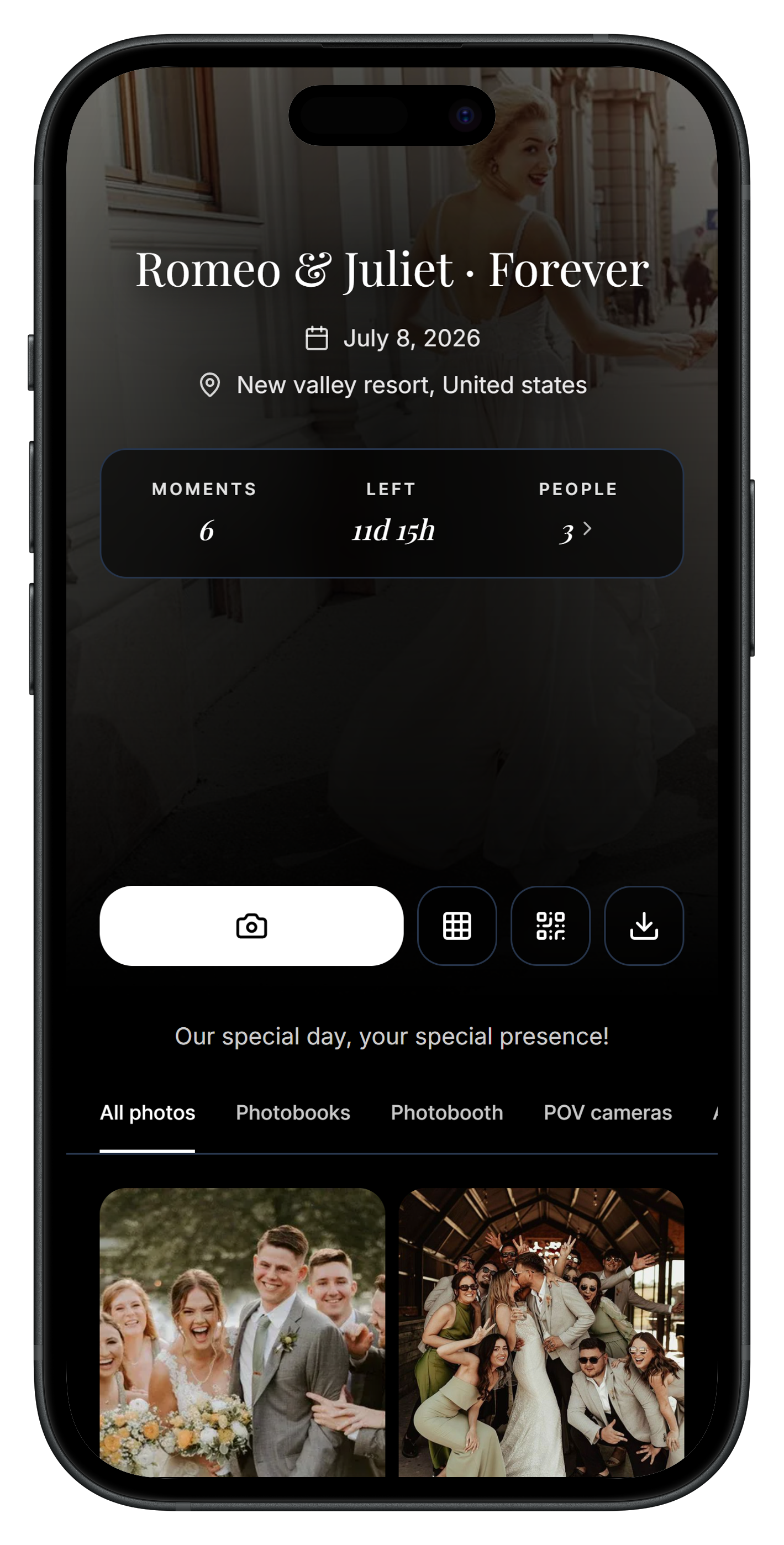 Event website gallery